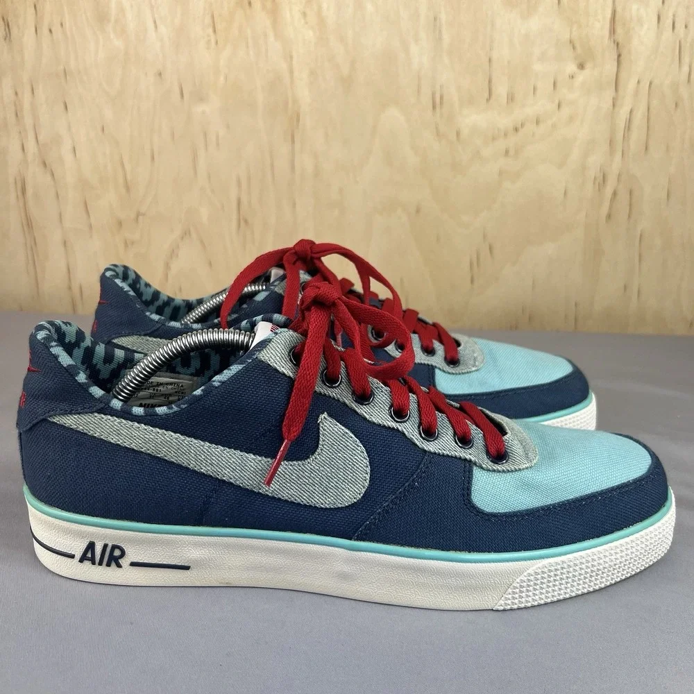 Nike Air Force 1 Low AC iD Blue Canvas Sneakers Men's Size 12 689344-991 Used